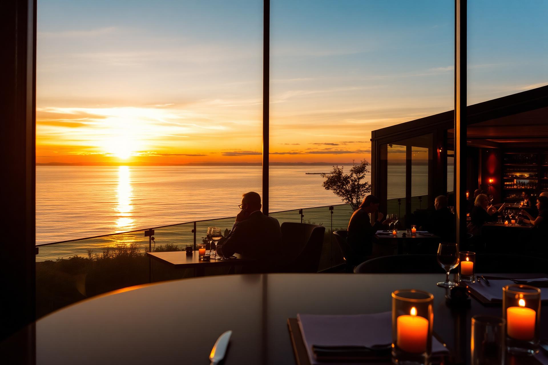 Solnedgång över Västerhavet sett från terrassen